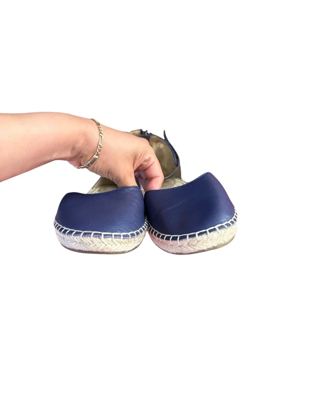 EILEEN FISHER Lala Blue Leather Espadrilles Sandals